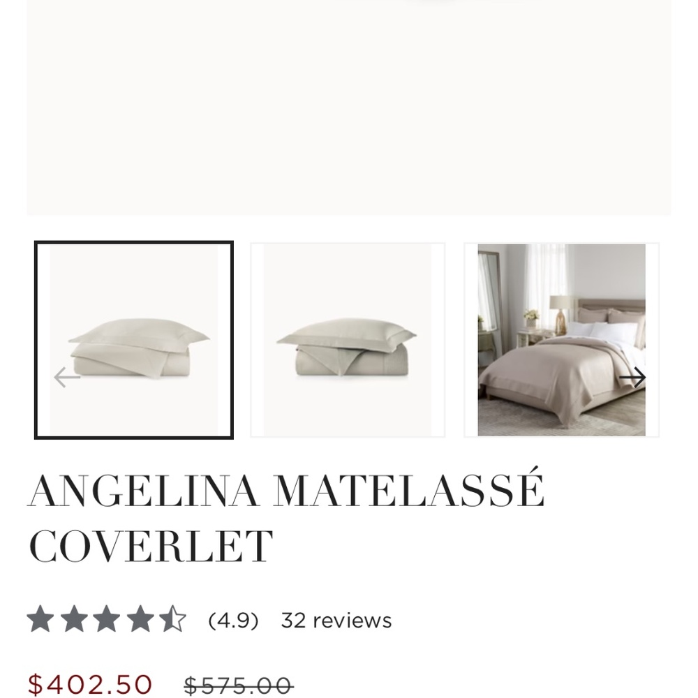 Peacock alley king Angelina coverlet new without tags